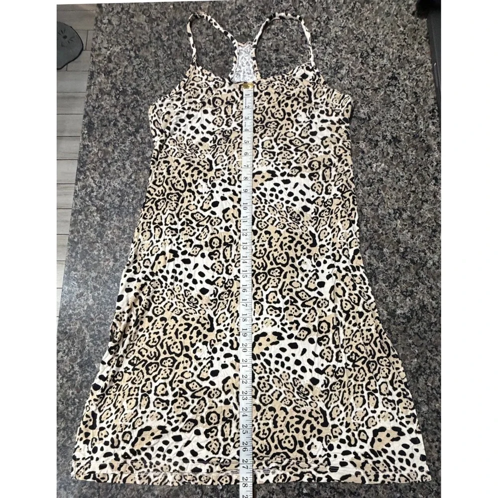 Jenni Intimates Womens Leopard Print Racerback Nightgown Chemise Small Animal